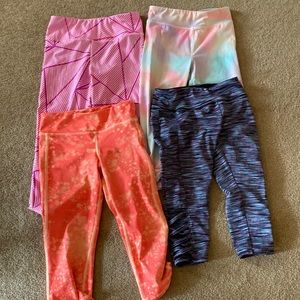 4 pr girls workout capris size 7/8